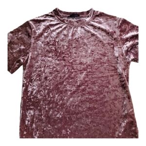 𝅺SHEIN Crushed Velvet Style Short Sleeve Top